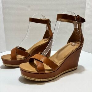 UGG Tan Wedge Sandals for Women